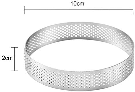 3 Sizes Straight Edge Perforated Stainless Steel Tart-Ring [10x10x2cm]