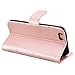 SMARTLEGEND Flip Wallet Case for iPhone 6S Plus, iPhone 6 Plus Case, Floral PU Leather Wallet Shock Absorption Kickstand Protective Case with Card slot Holder Pockets 5.5 Inch- Rose Gold