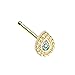 Inspiration Dezigns Sparkling Ornate Teardrop Nose Stud Ring 20G Choose Your Color