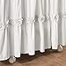 Lush Decor Darla Ruched Floral Bathroom Shower Curtain, 72” x 72”, White