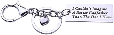 Godparents Gift Baptism Gift Godparents Keychain Personalized Godfather Keychain Godmother Gift Christening Jewelry Gift for Godparents Mother`s Day Gift Father`s Day Gift