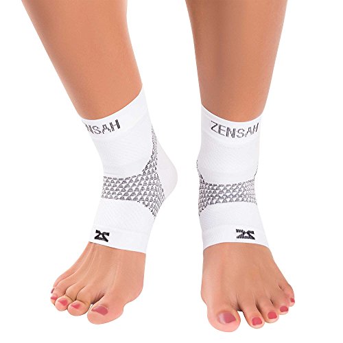 UPC 813231023478, Zensah Plantar Fasciitis Sleeves (Pair) - Plantar Fasciitis Socks, Arch Support, Plantar Fasciitis Brace - Relieve Heel Pain, Arch Support, Large, White