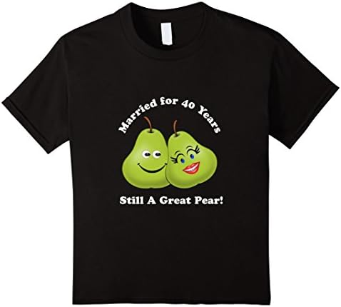unisex-child 40th Anniversary Tshirt 40 Years We Make A Great Pear Pair 6 Black