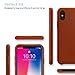 Xcentz iPhone X Leather Case, Genuine Leather Case for iPhone X, Slim American Leather Case for iPhone X, Individual Metal Buttons, Microfiber Lining and Wireless Charging