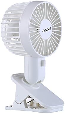 MINI USB Clip on Fan,Super Quiet Small Desktop Fan for Office Table Home Room Desk Bed,2-Speed,Dual Motor,12 Blades,Multi-Angle Rotation