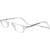 Clic Magnetic Reading Glasses for Men or Women, Computer Readers, Original Expandable (M-XL, Clear, 1.75 Magnification)