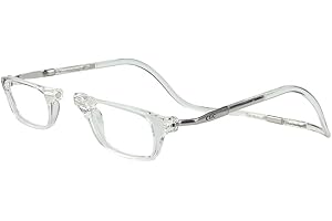 Clic Magnetic Reading Glasses for Men or Women, Computer Readers, Original Expandable (M-XL, Clear, 2.50 Magnification)
