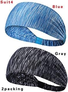 longxing (2PCS high Elastic Men and Women Headband Running Speed Dry Hair Band Fitness Yoga Sweat Band Sweat Makeup.