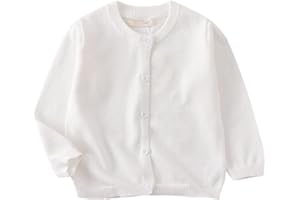 LNICEAR Toddler Boys Girls Crewneck Cardigan Sweaters Long Sleeve Kids Button Cotton School Uniform Knit Tops Outwear