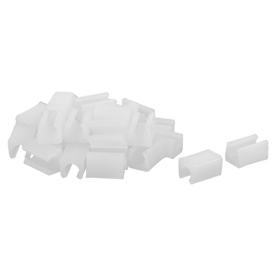Sourcingmap Plastic Furniture Foot Rectangle Shaped Non-Slip Chair Leg Tip Protectors 30pcs White