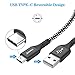 JYDMIX 3ft/0.9m 3 Pack USB A to USB C Nylon Braided Charging Cable USB Type C Sync Cable Compatible with Samsung Galaxy S10/ S9/ S8/ Plus Note 9 etc.(Black)