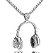 Hip Hop Headphone Pendant Necklace DJ Music Wireless Earphone Chain Necklace