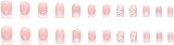 TMUT 24pcs French Tip False Nails Square Press On Nails White Edge view 3