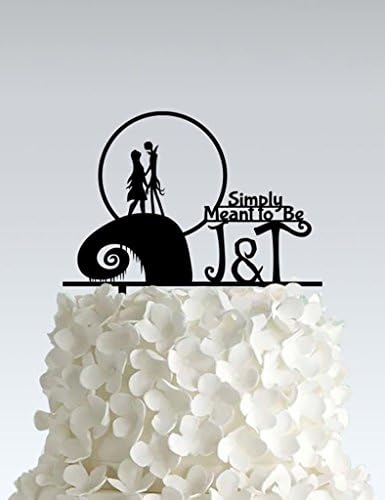 Acrylic Wedding Cake Topper - Nightmare Before Christmas - Simply neant to be - Email us your initials