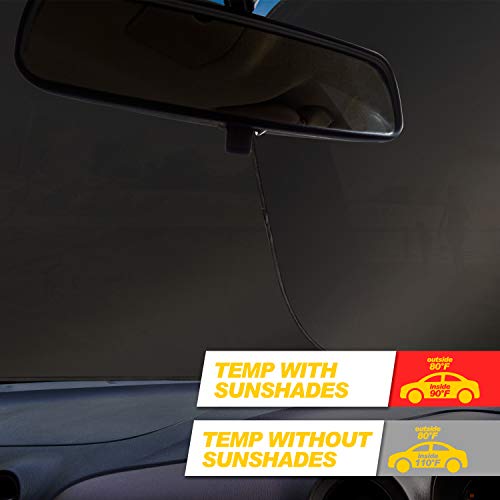 TWING Windshield Sun Shade 2-Piece Foldable Car Front Window Sunshades Sun Visor Protector Blocks 99% UV Rays and Keeps Your Vehicle Cool for Most Sedans SUV Truck 28\