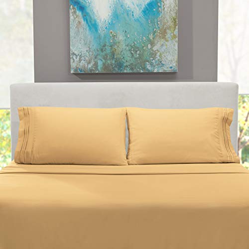 Nestl Deep Pocket Twin XL Sheets 3 Piece Bed Sheets with Fitted Sheet