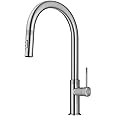 KRAUS Oletto Modern Industrial Pull-Down Single Handle Kitchen Faucet in Spot Free Stainless Steel, KPF-2654SFS