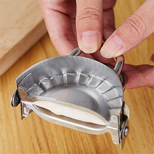 WoCoo Eco-Friendly Pastry Tools Kitchen Accessories Stainless Steel Dumpling Maker Wraper Dough Cutter Pie Dumpling Mould(Silver,8.57.23.8cm)