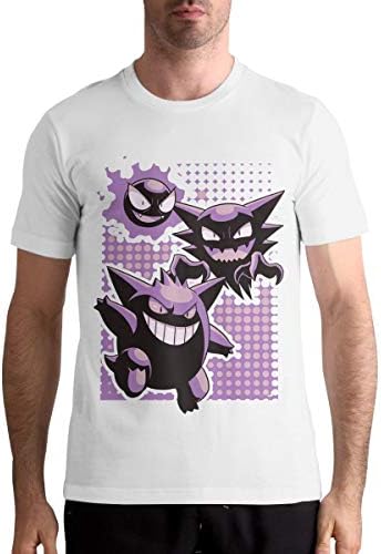 GalenCFlora Men's Boy's Gengar Art Cotton Casual T-Shirts White