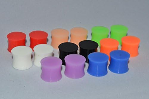 00 gauge (10mm) Thin Silicone Ear Skin Flexible Flesh Tunnels Plugs Ear Gauge Earlets Comes with all 8 Colors!!