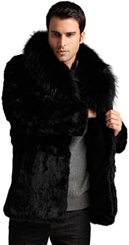 JTENGYAO Mens Faux Fur Coat Outerwear Winter Jacket