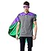 D.Q.Z 35.5' Superhero Cape and Mask for Kids Adults Reversible--Boys Girls Dress Up Costume Party Supplies(Purple-Green)