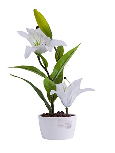 Artificial flower arrangements lily with vase home tabl…