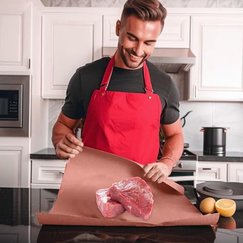 Pink Butcher Paper Roll 15m 42cm Wide Original Kraft Paper for BBQ, Grill, Smoker, Meat and Fish