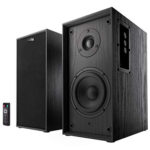 Frisby FS-2030BT Powered Bluetooth Bookshelf Speakers – Digital Optical Input – Wired Studio Monitors – 5 Inch Near Field Speaker – 50 Watts RMS – Black