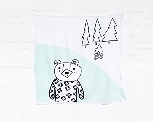 Kippins organic cotton muslin swaddle blanket: Billie Kippin the bear