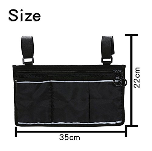 KIKIGOAL Wheelchair Side Bag Great Accessory for Your Mobility Devices. Fits Most Scooters, Walkers, Rollators, Manual, Powered Or Electric Wheelchairs (Blue) - Thumbnail 4