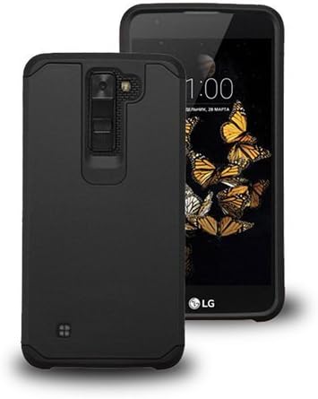 LG Phoenix 2 Case, LG Escape 3 Case, LG K8 Case, LUXCA Designed Armor [Shock Absorption] Drop Protection Hybrid Dual Layer Defender Cover for LG Phoenix 2 (Jet Black)