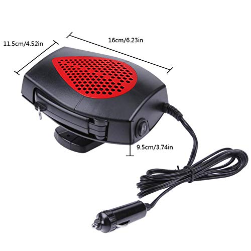 Pawaca Portable Car Heater,12V 150W 60 Seconds Fast Heating Defrost Demister Windscreen Demister Vehicle Heat Cooling Fan for Easy Snow Removal - Thumbnail 2