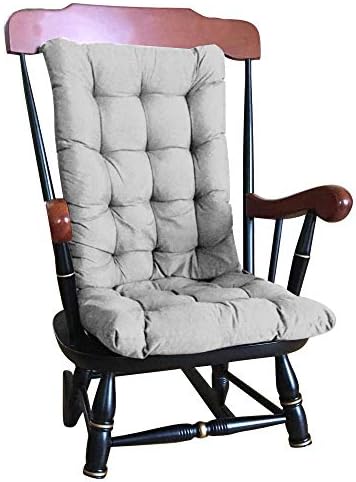 Scorpiuse High Back Chair Cushion Indoor/Outdoor Patio Chair Cushion Wicker Loveseat Cushion Soft Tufted Pillow Garden Home Office Chair Padded (27 x 20 Inch, Grey)