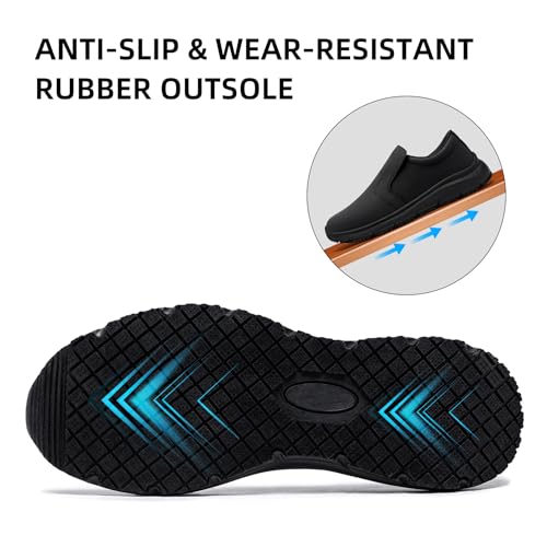 ZIGSAM Kitchen Safety Shoes Men Women Non-Slip Safety Trainers Steel Toe Cap Chef's Comfort Lightweight Work Shoes