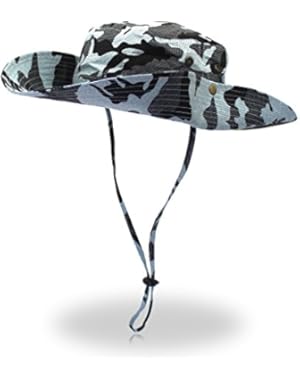 Outdoor Bucket Hat Camouflage Boonie Hat UPF 50+ Wide Brim Summer Sun Caps