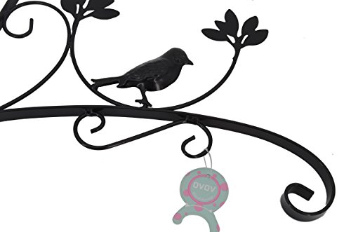 2 Pcs Hanging Plants Bracket Hook Premium Sturdy Iron Hanger with Heavy Duty 6" S-Hook Vintage Style for Planter Bird Feeder Lantern Wind Chime Decoration Perfect Mother's Day Gift (Bird) by OVOV