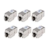 Cable Matters UL Listed 6-Pack RJ45 Shielded Cat6A Keystone Jack with Integrated Shutter