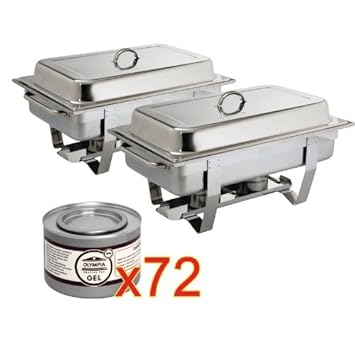 OFERTA ESPECIAL 2 chafing dish y 72 recargas de combustible Olympia: Amazon.es: Hogar