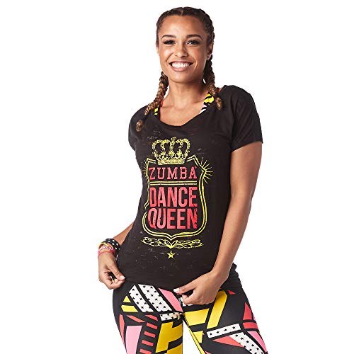 Zumba Women's Graphic Design Athletic Shirt Workout Tops Burnout