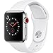 Apple Watch Series 3 (38MM, GPS + Cellular, Stainless Steel Case, White Sport Band)(Renewed)