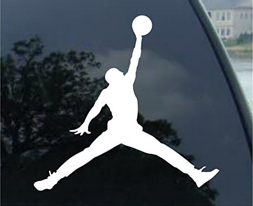 Air Jordan Nike Jumpman Logo Vinyl Sticker Decal (3", White)