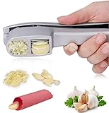 MGreen 0 Slicer Mincer Crusher with Silicone Roller Peeler. Garlic Press, Grinding Kitchen Cooking Tool, sliver