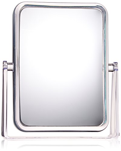 Danielle Creations Ultra Vue Collection Clear Acrylic Rectangular Easel Style Vanity Mirror, 7x Magnification