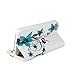 Tradekmk 2 in 1 PU Leather Flip Wallet Card Holder Detachable Magnet Design  Stand Case with Stylus Pen, Screen Protector and Cleaning Cloth for Apple iPhone 5/ 5G/ 5S - Blue Flowers