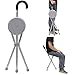Outdoor Travel Folding Stool Chair Portable Tripod Cane Walking Stick Seat Camping Hiking [US Warehouse] by ShopIdea