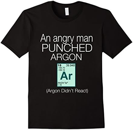 Men's Funny Chemistry Shirt   Argon Didn't React Large Black
