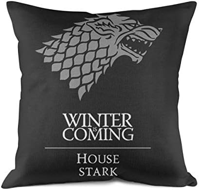 Wardell Winter-is-Coming-House-Stark- Cotton Decorative Throw Pillow Covers 18 x 18 Inch
