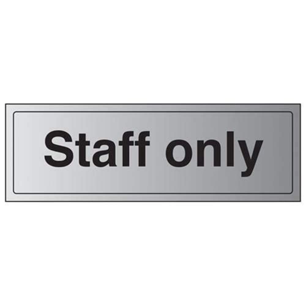 V Safety General Door-Staff Only Sign - 300mm x 100mm - 1.6mm Alu Rigid Plastic