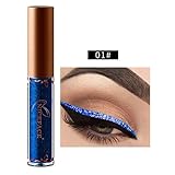 Kanzd Beauty Metallic Shiny Smoky Eyes Eyeshadow Glitter Shimmering Eye Shadow Long Lasting Waterproof Glitter Liquid Eyeliner (A)